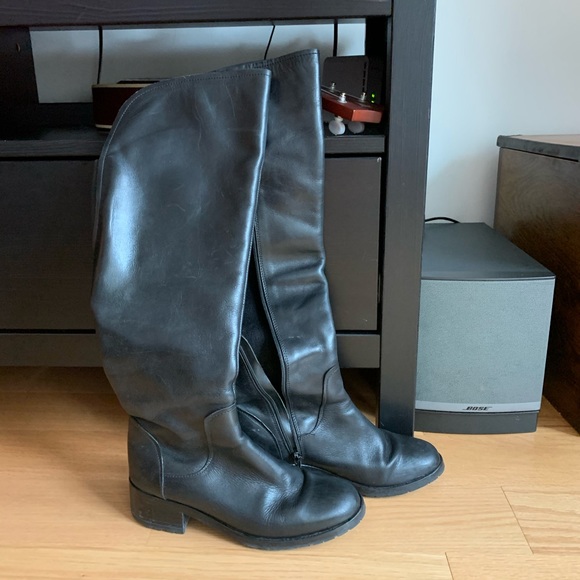 Over the knee Italian leather boots (stamped size 36, fit as US 7) - Picture 3 of 5